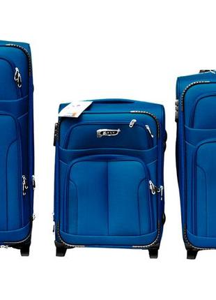Тканевые дорожные чемоданы на 2 колеса fly 8303  набор из 3 шт...
