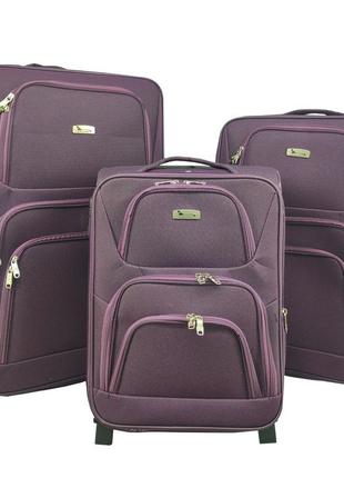 Набор чемоданов на колесах airline 17dl08 фиолетовый 3в1