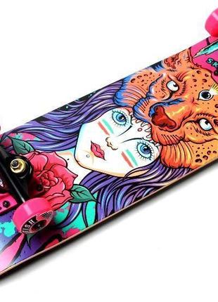 Скейтборд деревянный от fish skateboard girl and tiger, скейт ...
