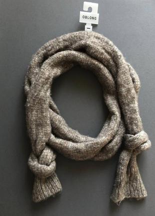 Женский узкий трикотажный шарф с узлами mossimo