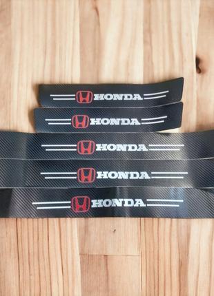 Защитная пленка накладка на пороги и бампер для Honda- Черный ...