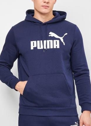 Худи puma ess big logo hoodie 58668606 размер s темно-синее. х...