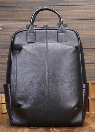 Шкіряний чоловічий рюкзак класичний чорний з натуральної шкіри...