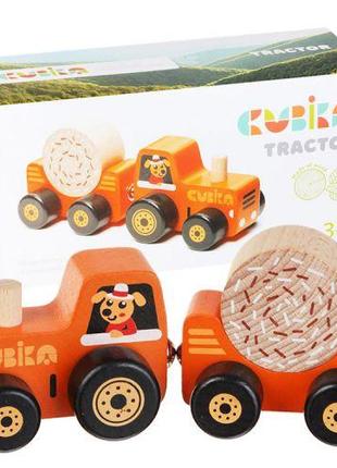 Деревʼяна іграшка "Трактор"/Wooden toy "Tractor" [tsi226843-ТSІ]