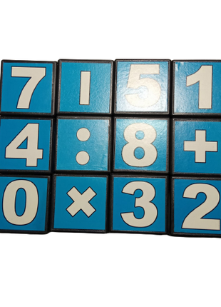 Кубики детские 12 шт математика, цифры