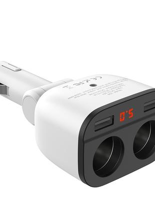 Автомобільний зарядний пристрій Hoco Z28 (2USB, 3.1 A) White