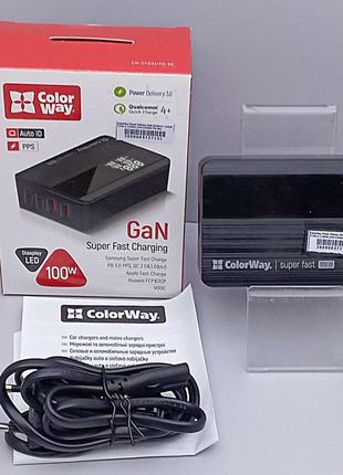 Заряднее устройство Б/У ColorWay Power Delivery GaN 2USB-A + 2...