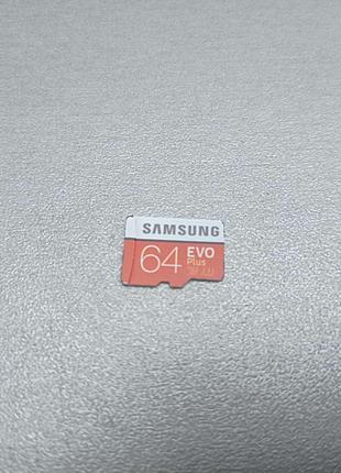 Карта флэш памяти Б/У Samsung microSDHC 64Gb EVO Plus