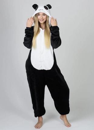 Теплая флисовая пижама панда 🐼 с клапаном #60
