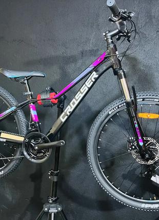 Горный велосипед Crosser Girl 26" рама 16.9 черно-розовый