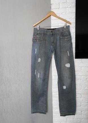 Рокерські джинси байкерські джинси з кишенями і декоративною с...