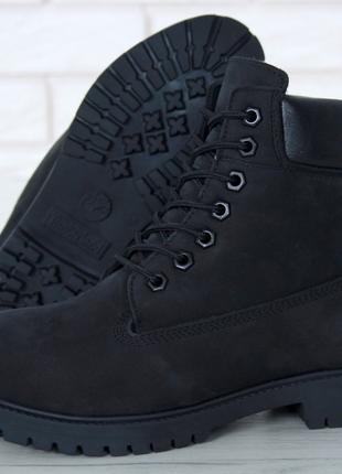 Зимові черевики Timberland Black (Хутро) чорні черевики тімбер...