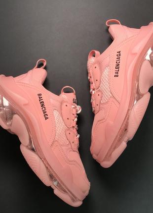 Женские кроссовки Balenciaga Triple S Full Pink, женские кросс...