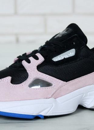 Женские кроссовки Adidas Falcon Black Pink White, женские крос...