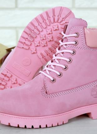 Женские зимние ботинки Timberland Pink женские ботинки тимберл...