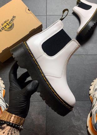 Женские зимние ботинки Dr. Martens Chelsea White /Мех, др март...