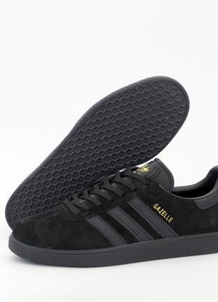 Мужские кроссовки Adidas Gazelle Black, черные кроссовки адида...
