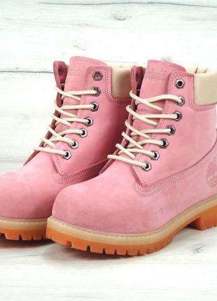 Женские зимние ботинки Timberland Pink женские ботинки тимберл...