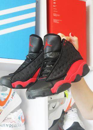 Кроссовки Nike Air Jordan 13 Black Red, кроссовки найк аир джо...