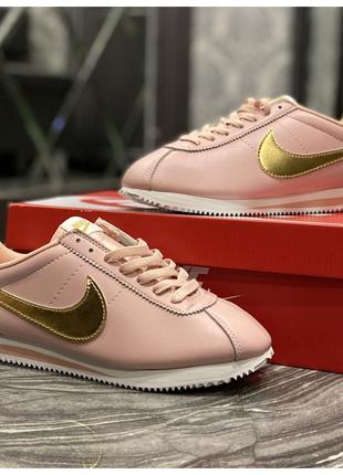 Женские кроссовки Nike Cortez Pink Gold, кроссовки найк кортез...