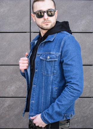 Мужская синяя джинсовая куртка "Harley Davidson"
