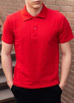 Мужская красная классическая тенниска (футболка поло)
