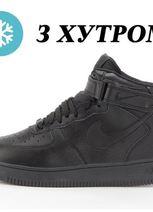 Мужские зимние кроссовки Nike Air Force 1 Mid Winter Black Hig...