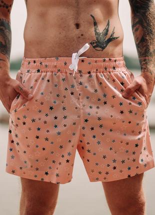 Мужские розовые пляжные шорты ASOS "Звезды"