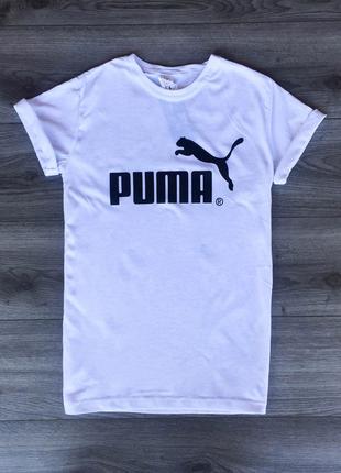 Мужская белая футболка с принтом "PUMA"