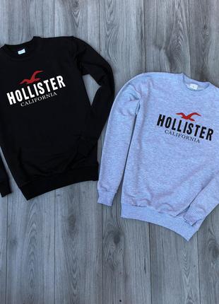 Чоловічий меланжевий світшот з принтом "Hollister"