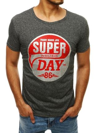 Мужская серая футболка "Super day 86"