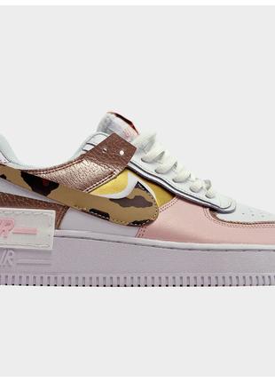 Женские кроссовки Nike Air Force 1 '07 Shadow Peach White, кож...