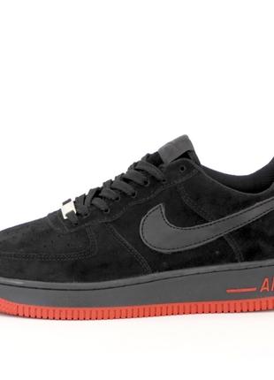 Мужские кроссовки Nike Air Force 1 '07, черные замшевые кроссо...