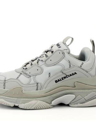 Женские кроссовки Balenciaga Triple S, серые кожаные кроссовки...