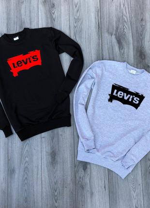 Мужской меланжевый свитшот с принтом "Levi’s"