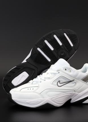 Мужские / женские кроссовки Nike M2K Tekno, белые кожаные крос...