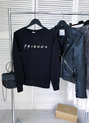 Женский чёрный свитшот с принтом "Friends"