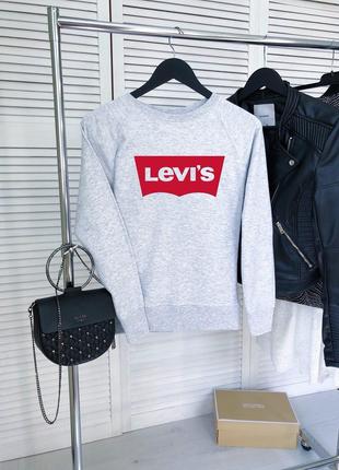 Женский серый свитшот с принтом "Levi’s"