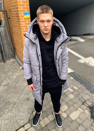 Мужская серая ASOS parka long 2020