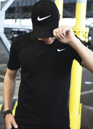 Кепка Nike мужская | женская найк черная белое лого