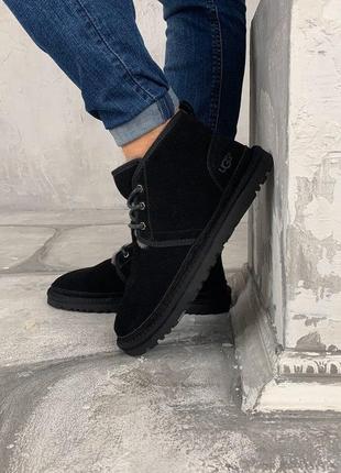 Зимние Ugg Men Neumel Black черные замшевые угги мен ньюмел бо...