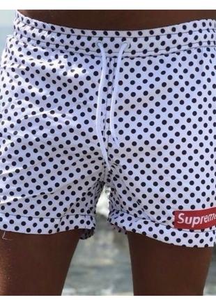 Мужские белые пляжные шорты Supreme плавательные купальные суприм