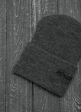 Мужская | Женская шапка серая, зимняя small logo
