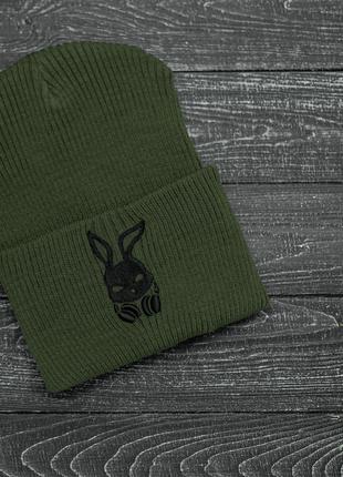 Мужская | Женская шапка хаки, зимняя bunny logo зеленая
