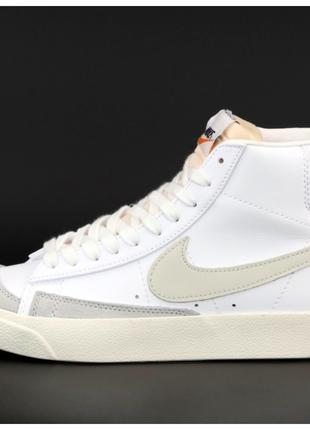 Женские кроссовки Nike Blazer Mid '77, белые кожаные кроссовки...