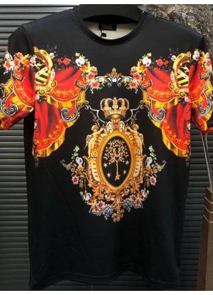 Мужская разноцветная футболка Dolce & Gabbana, дольче габбана DG