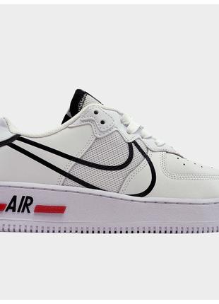 Мужские / женские кроссовки Nike Air Force 1 React White Black...