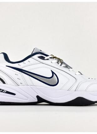 Мужские кроссовки Nike Air Monarch IV White Blue, белые кожаны...