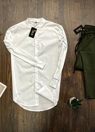 Мужской комплект Asos белая рубашка + хаки брюки