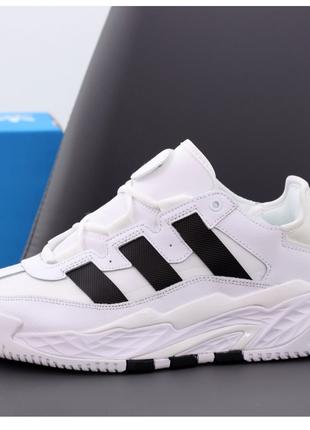 Мужские кроссовки Adidas Niteball White Black, белые кроссовки...